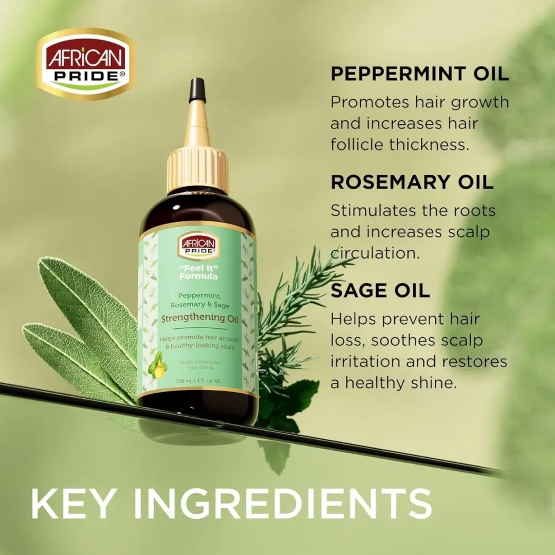 African Pride Pepperment & Rosemary Strengthening Oil 118ml