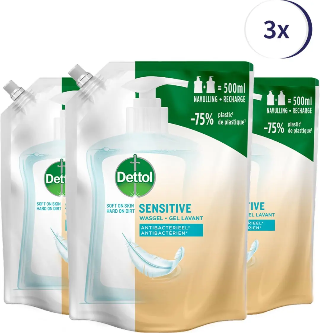 Dettol Refill Sensitive 1500ml - 3 Stuks