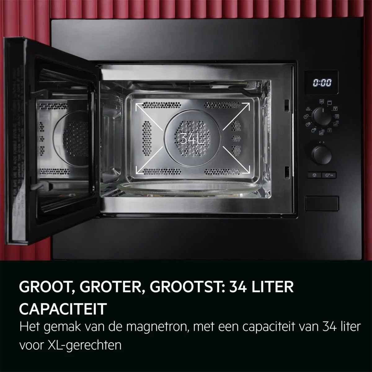 AEG OS5CM34MB Inbouwmagnetron 34L - 1000W - Mat zwart