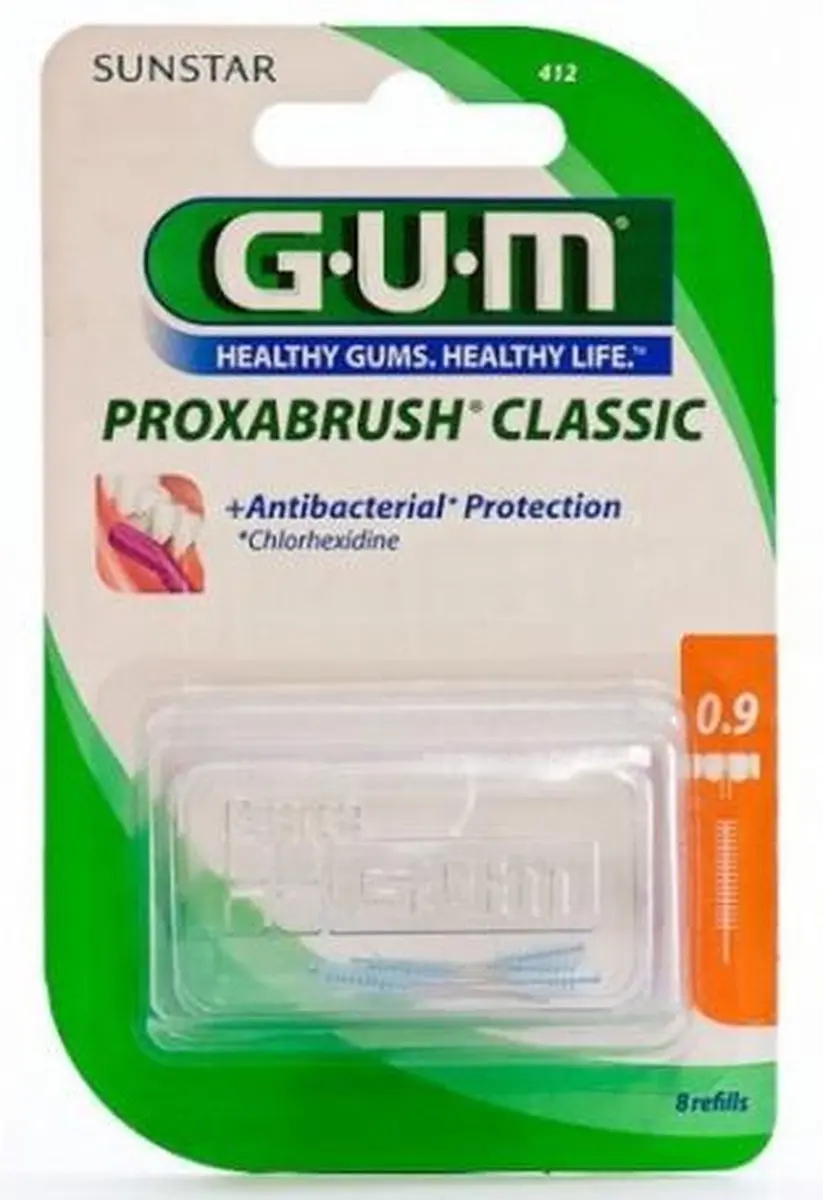 Gum Proxabrush Classic 0.9mm Refills - 8 Stuks
