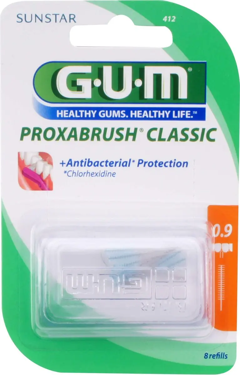 Gum Proxabrush Classic 0.9mm Refills - 8 Stuks