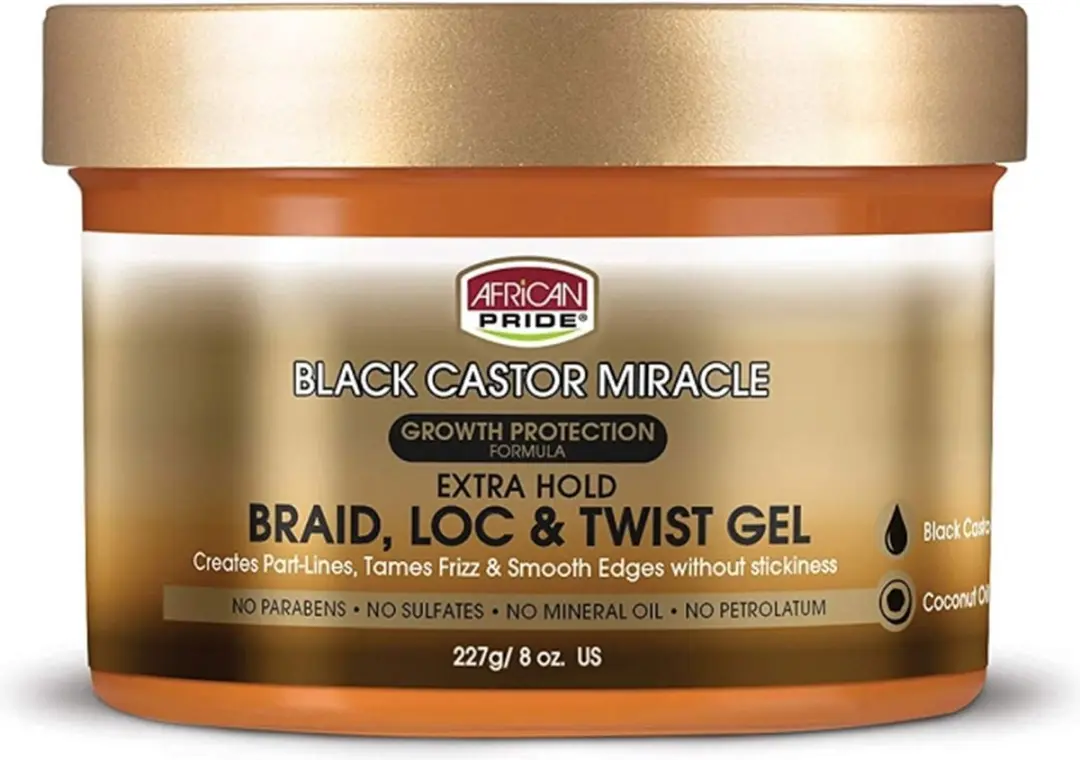 African Pride Black Castor Miracle Braid Loc Twist Gel 227g