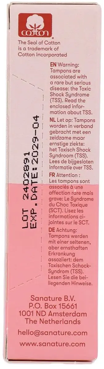Sanature Tampons Normaal 16 Stuks - Roze