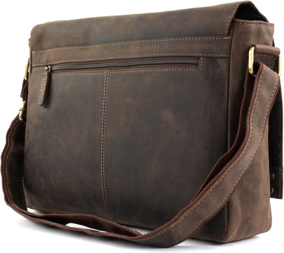Bruno Banani Leren Laptoptas Crossbody Bag 12" - Bruin