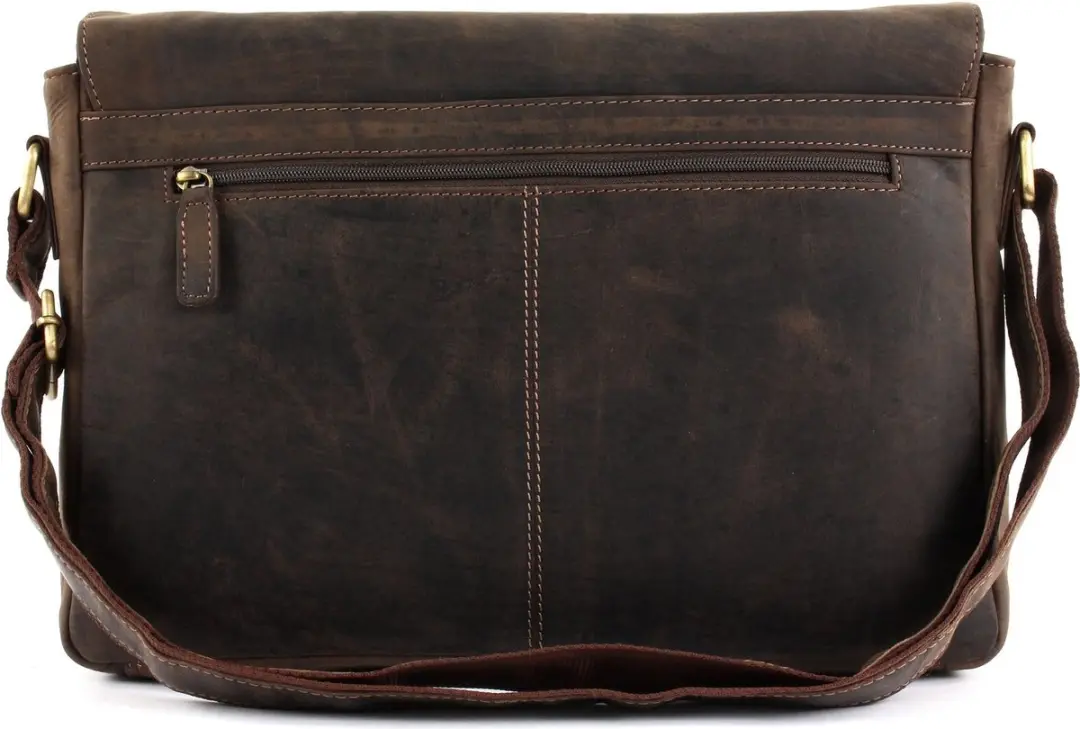 Bruno Banani Leren Laptoptas Crossbody Bag 12" - Bruin