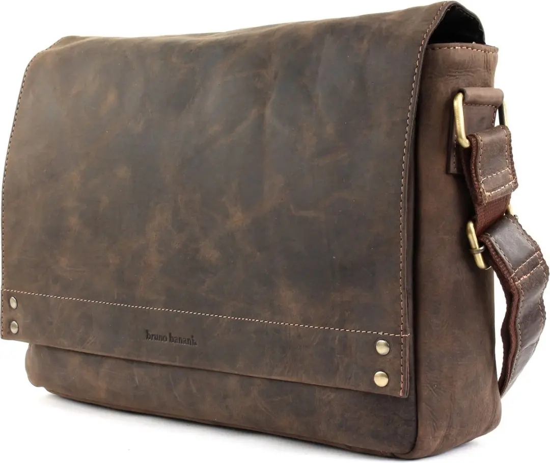 Bruno Banani Leren Laptoptas Crossbody Bag 12" - Bruin