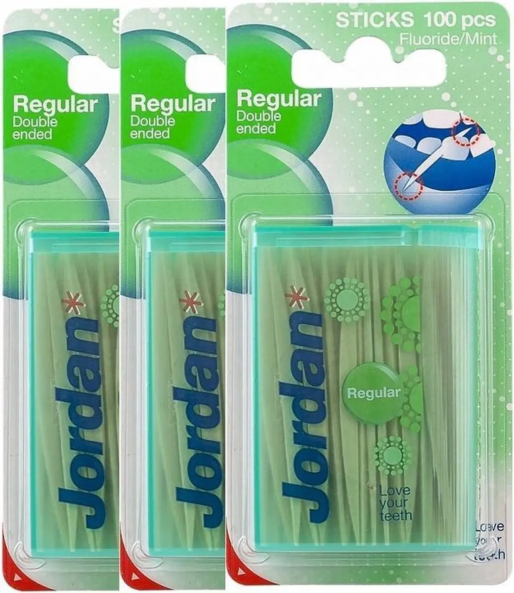 Jordan Tandenstokers Double Ended Regular - 300 Stuks (3x100)