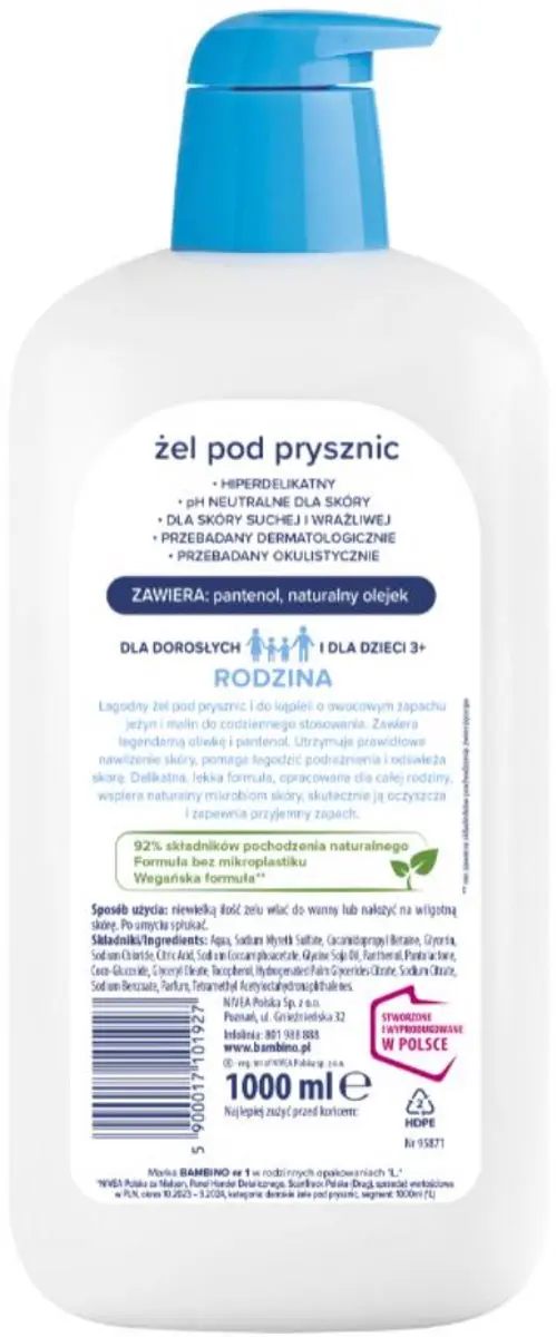 Bambino Family Gel Under Shower Mirabelka 1000ml