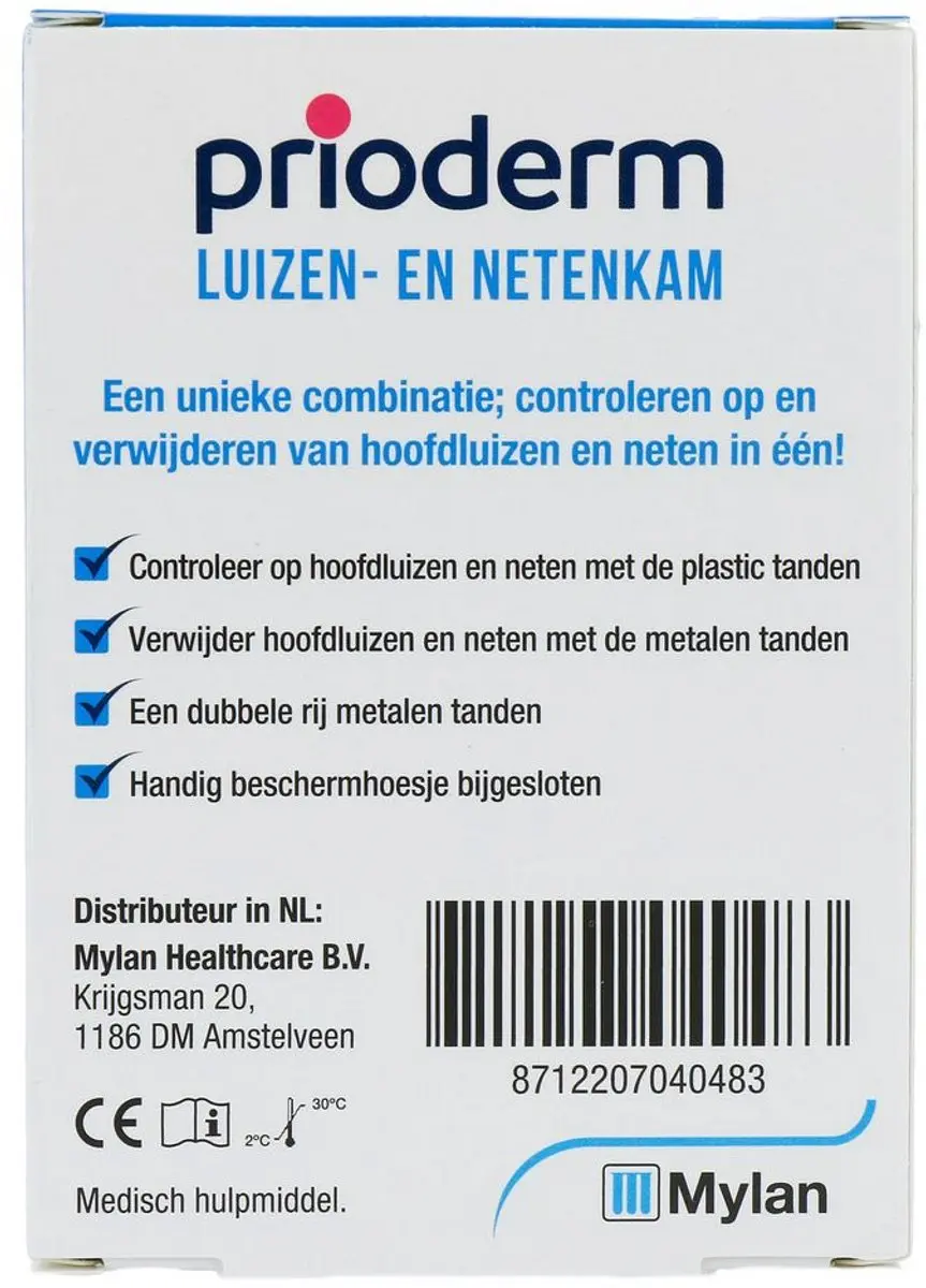 Prioderm Luizen- en Netenkam - Blauw - afbeelding 6 van 6