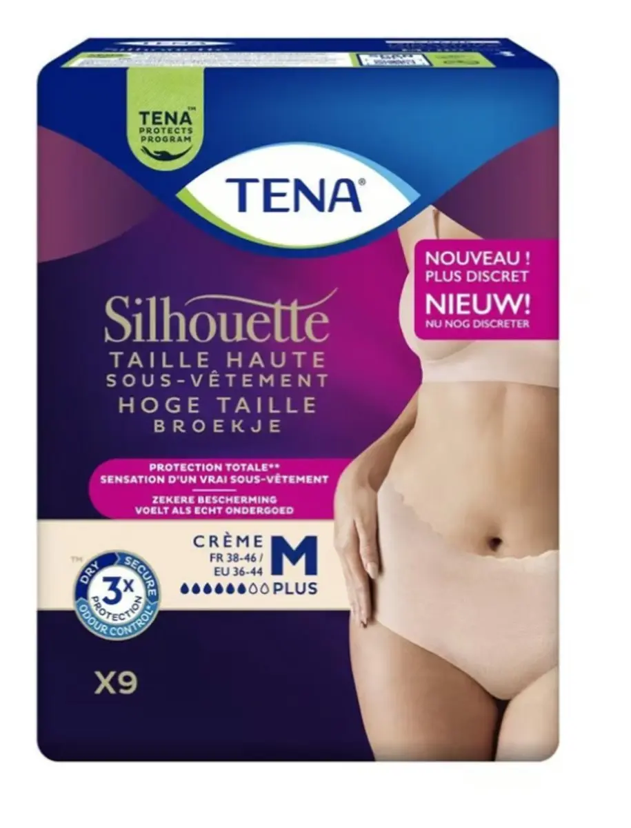 TENA Silhouette Plus Crème Hoge Taille Medium - 9 Stuks