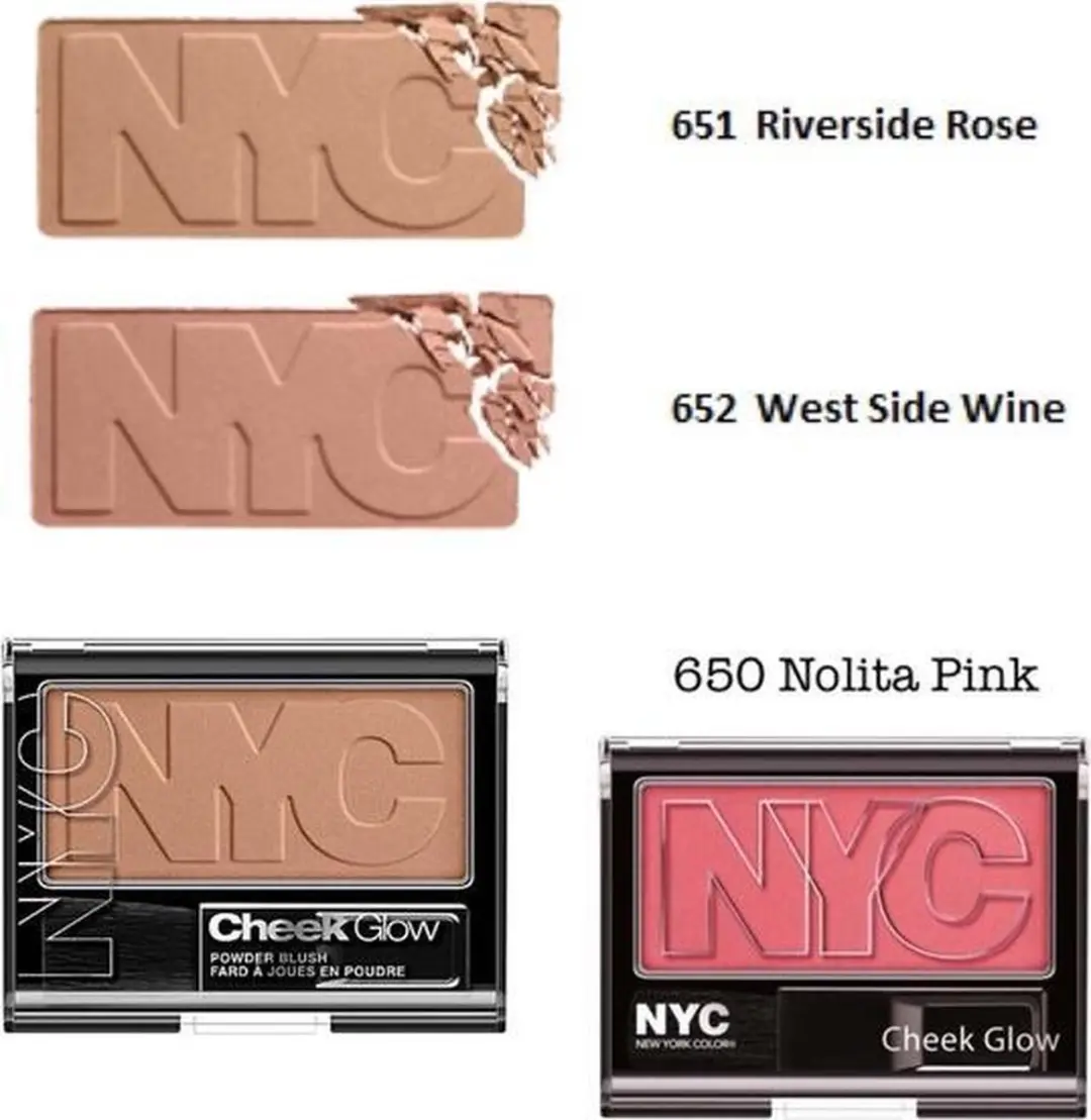 NYC Cheek Glow Powder Blush 652 West Side Wine - 8.1g