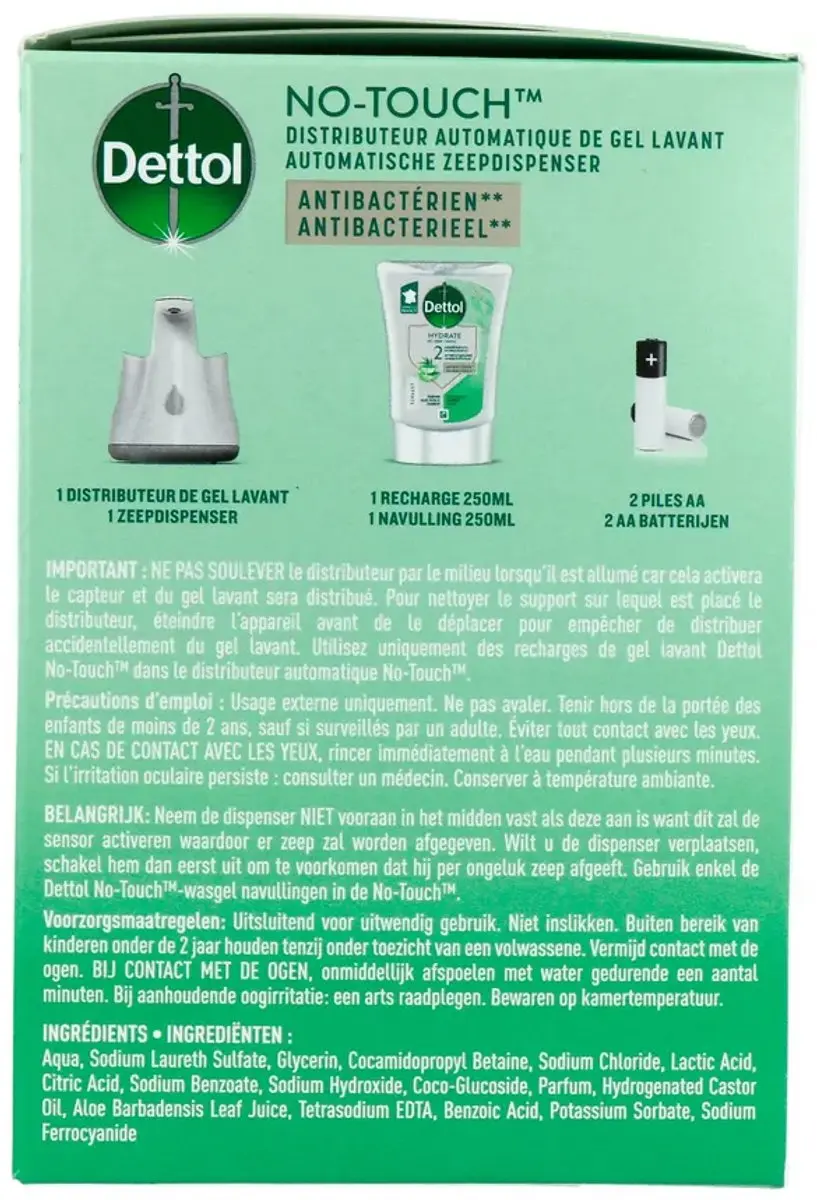 Dettol Automatische Zeepdispenser 250ml - No Touch - Aloë Vera