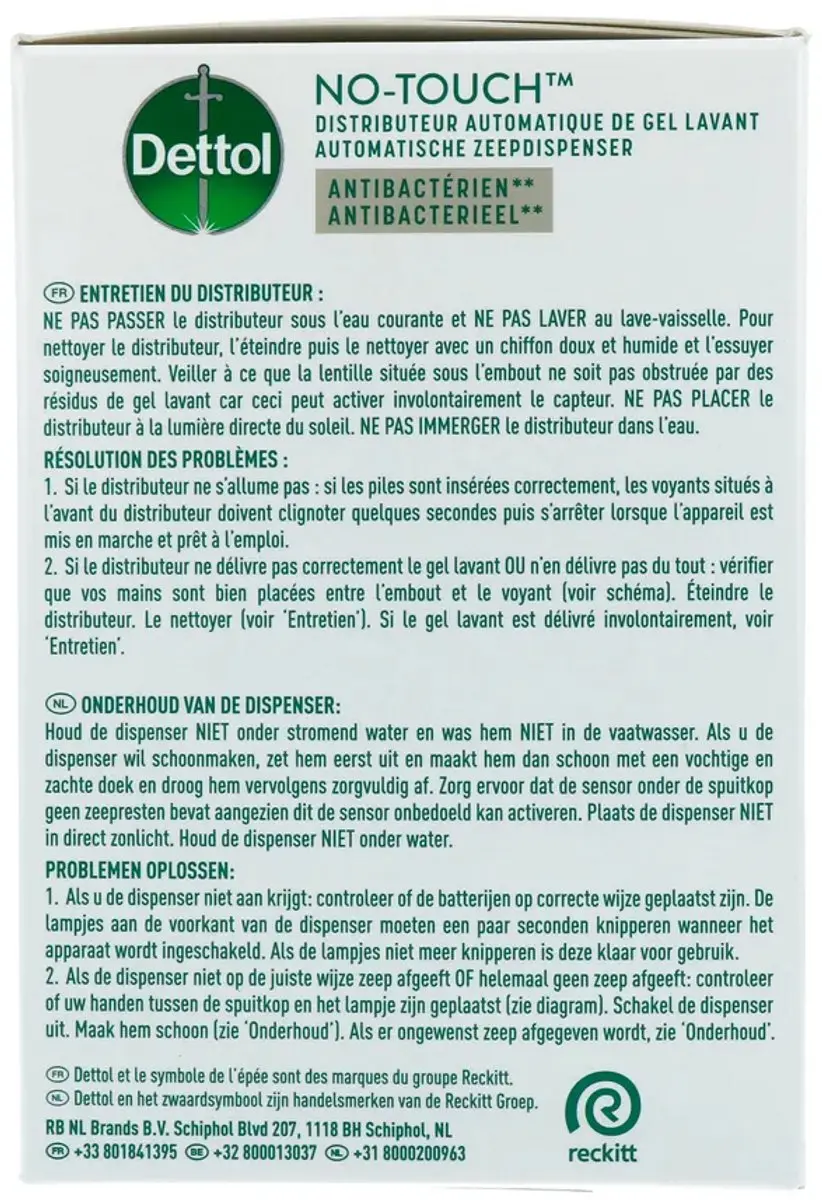 Dettol Automatische Zeepdispenser 250ml - No Touch - Aloë Vera - afbeelding 6 van 6