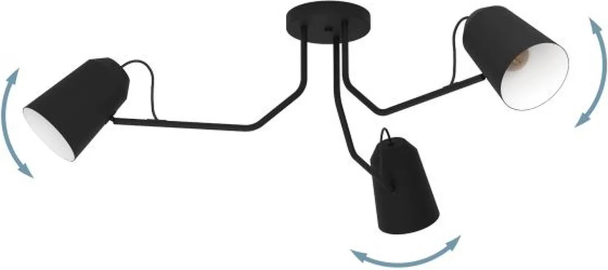 Eglo Loreto Plafondlamp E27 - Ø114,5cm - Zwart/Wit