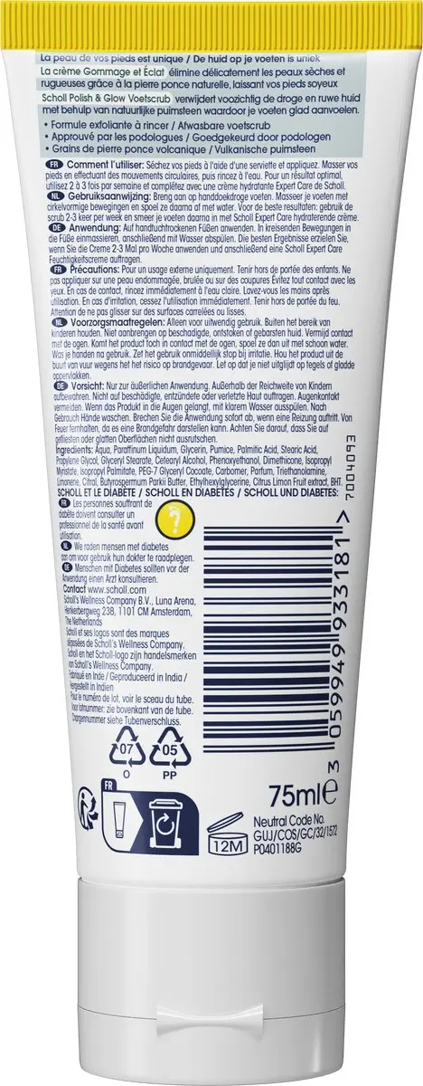 Scholl Voetscrub Scrub & Glans 75ml