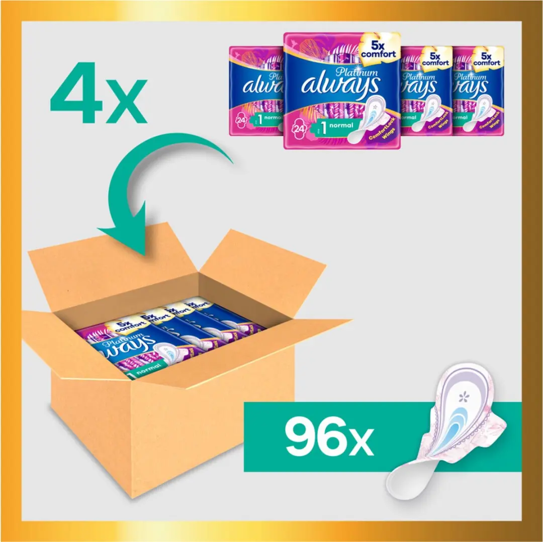 Always Platinum Normal Maandverband Maat 1 - 96 Stuks