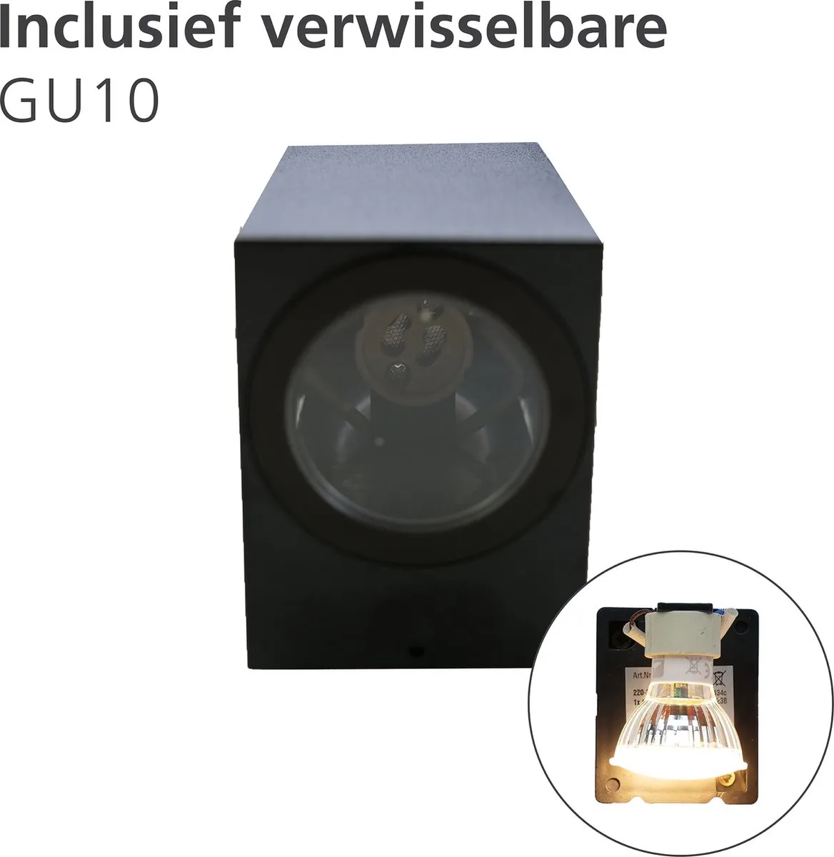 Eglo Jabaga Wandlamp GU10 - 2 Lichtpunten - Zwart