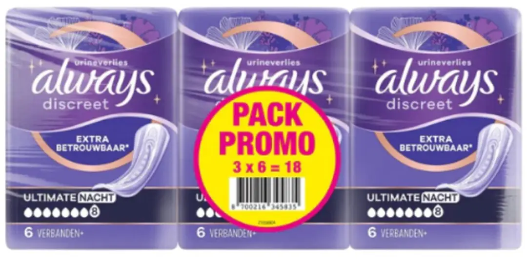 Always Inlegkruisjes Nacht 18 Stuks