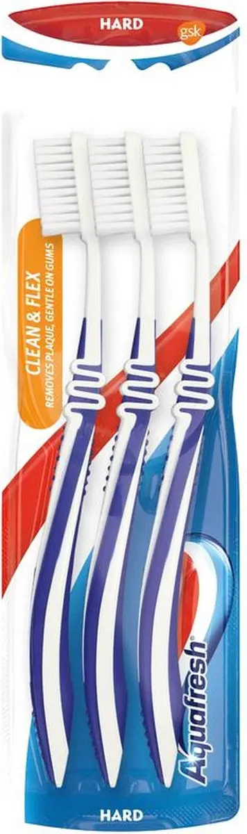 Aquafresh Clean & Flex Hard Tandenborstels - 3 Stuks - afbeelding 6 van 6