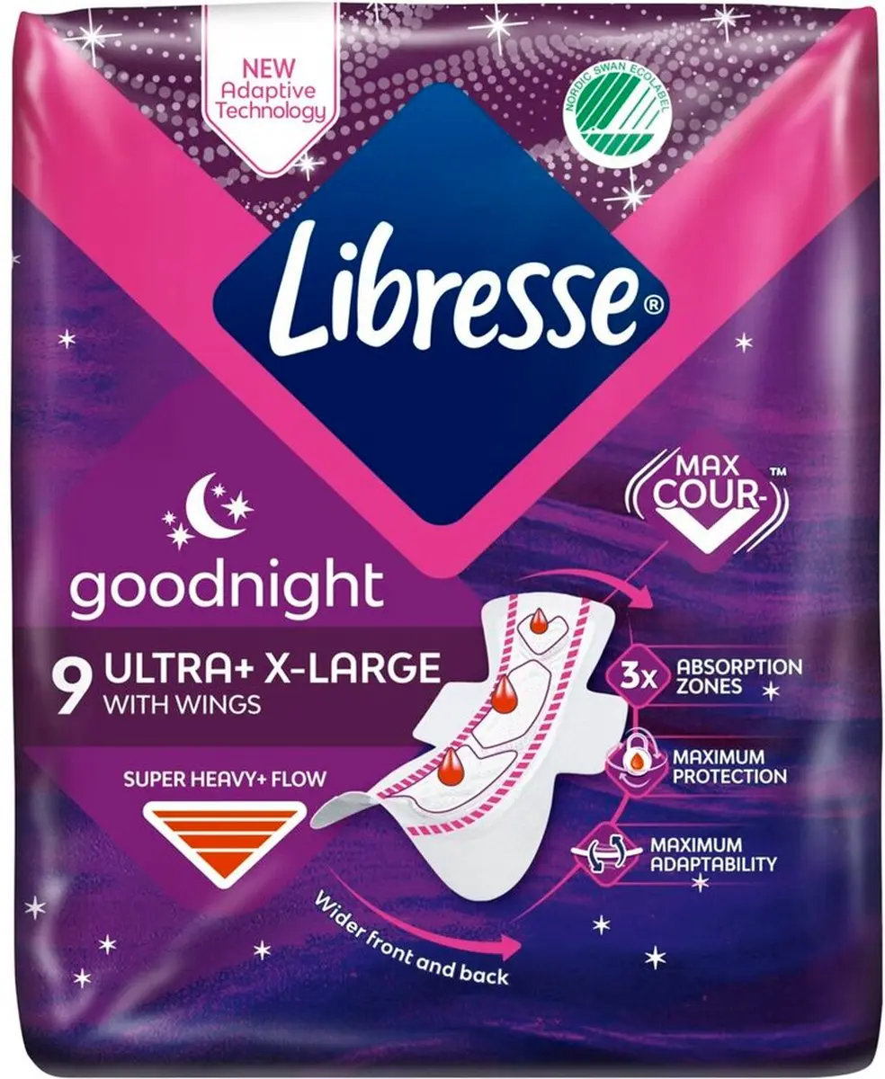 Libresse Ultra Goodnight Maandverband XL - 9 Stuks