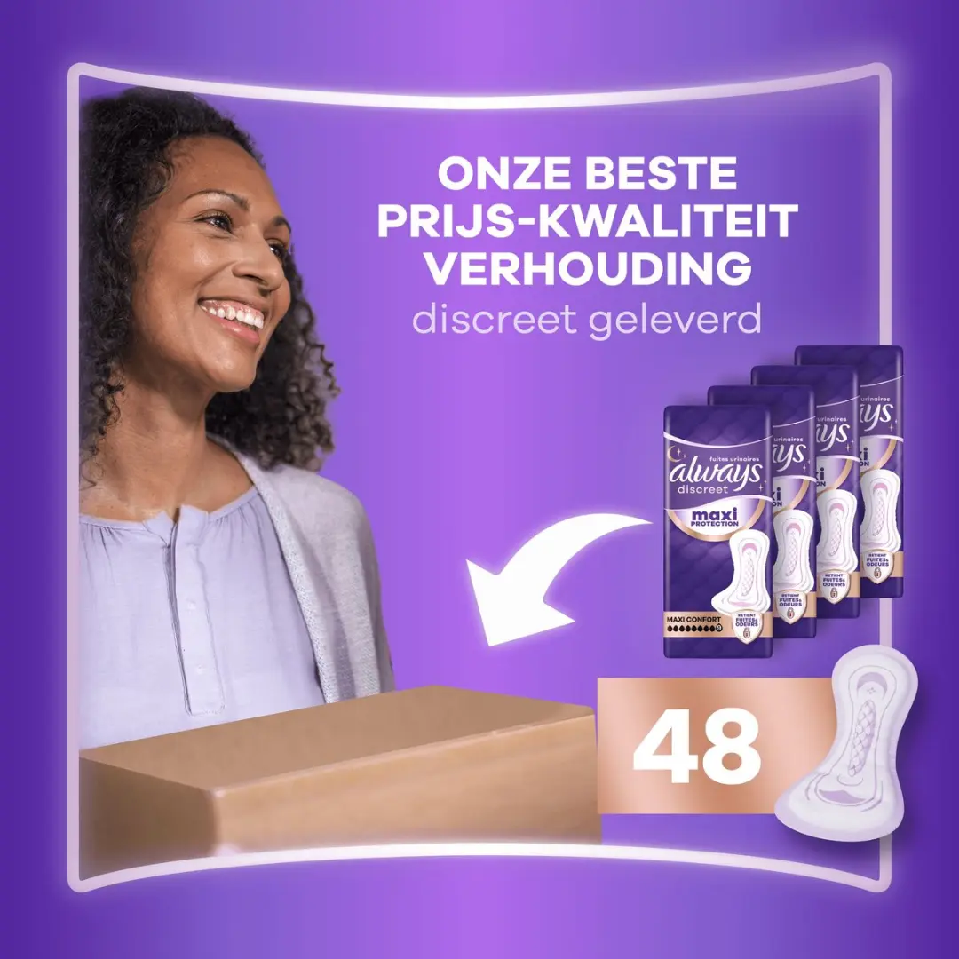 Always Discreet Maxi Comfort Verband Urineverlies - 48 Stuks