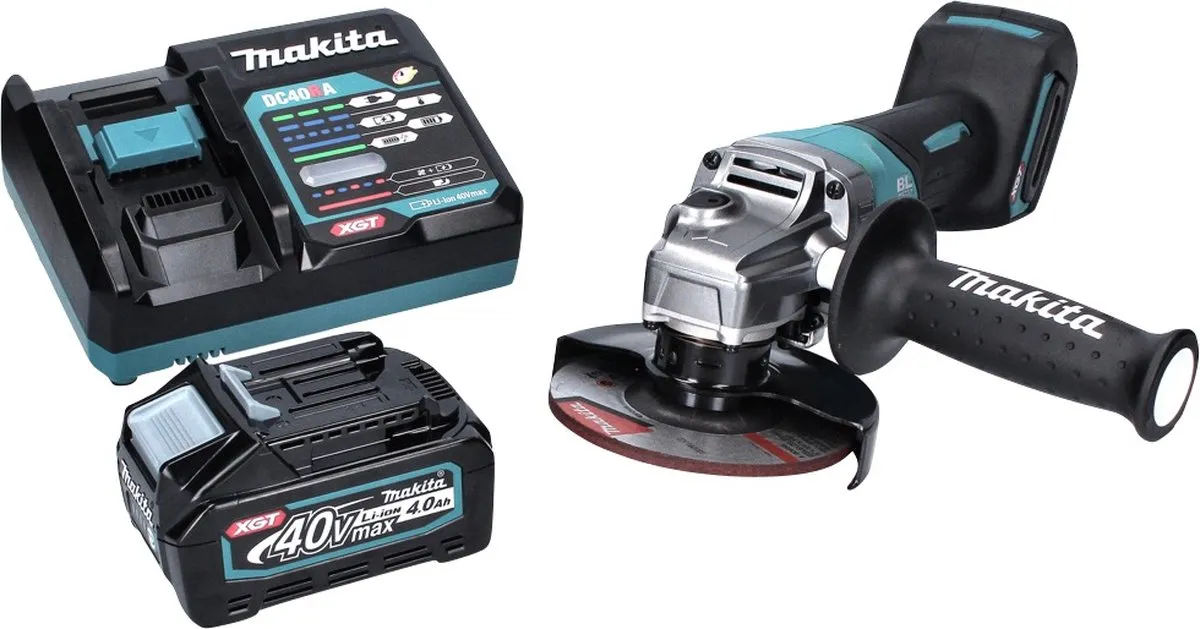Makita GA 016 GM1 Haakse Slijper 40V Max - 125mm - 1x 4,0Ah Accu