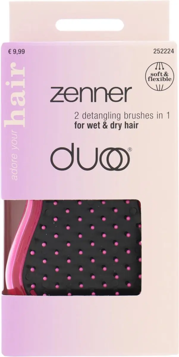 Zenner Duoo Haarborstel Roze Zwart -