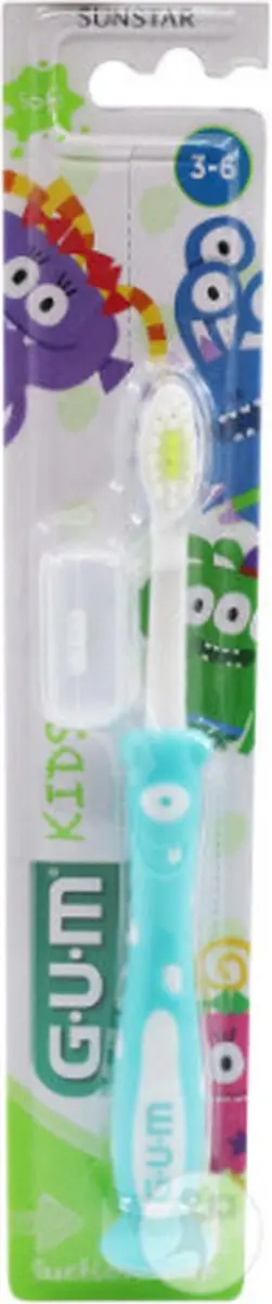 Gum Kids Tandenborstel Groen/Blauw - 8 Stuks