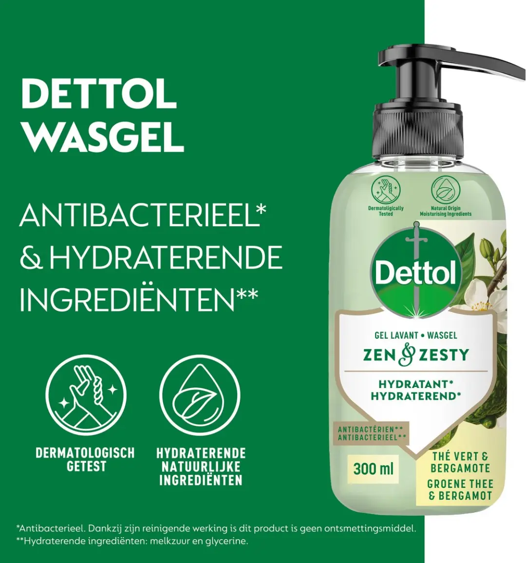 Dettol Handzeep Zen & Zesty Groene Thee & Bergamot 300ml - 6 Stuks