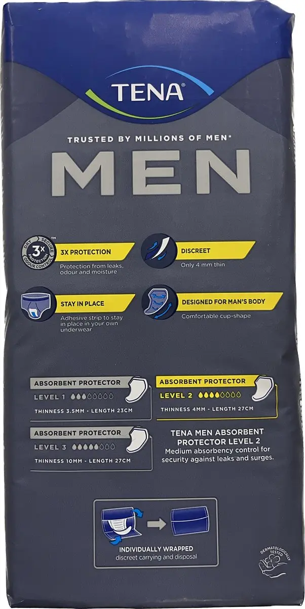 TENA Men Level 2 Incontinentieverband M - 120 Stuks - afbeelding 6 van 6