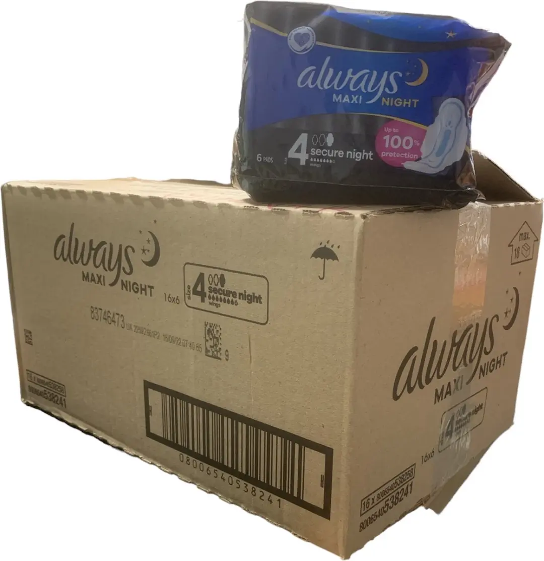 Always Classic Maxi Secure Nacht 6st - 16x4 - Blauw/Wit