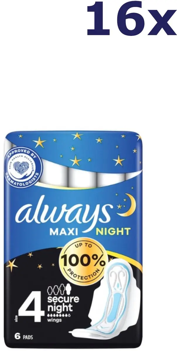 Always Classic Maxi Secure Nacht 6st