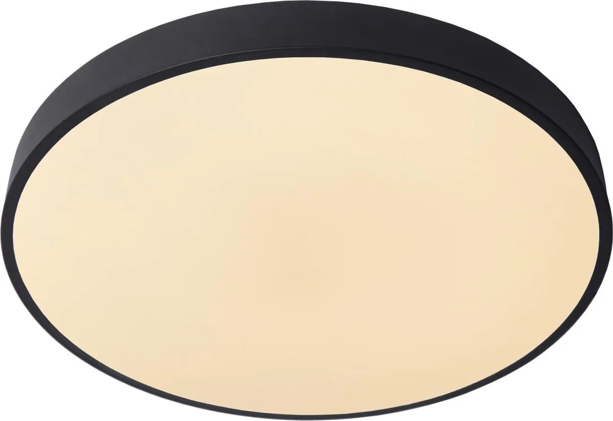 Lucide UNAR Plafondlamp Ø49,5cm - 36W LED 2700K - Zwart