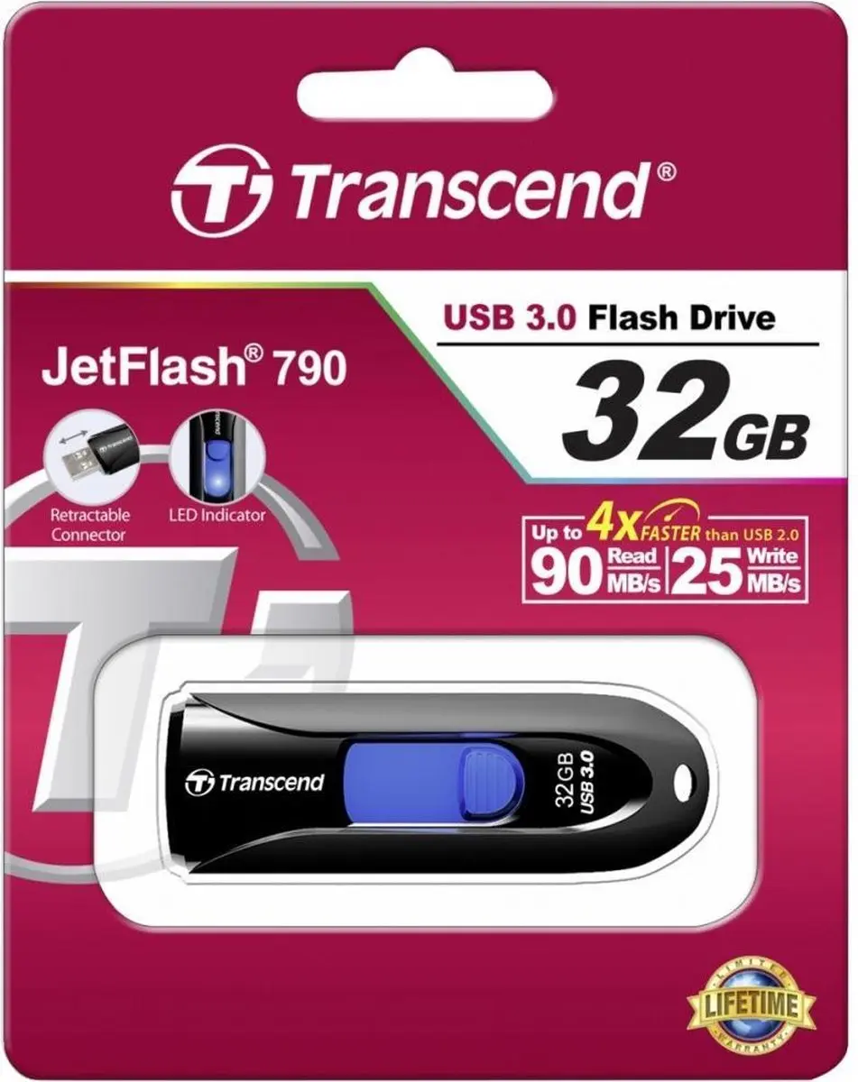 Transcend JetFlash 790 TS32GJF790K USB-stick 32GB - Zwart