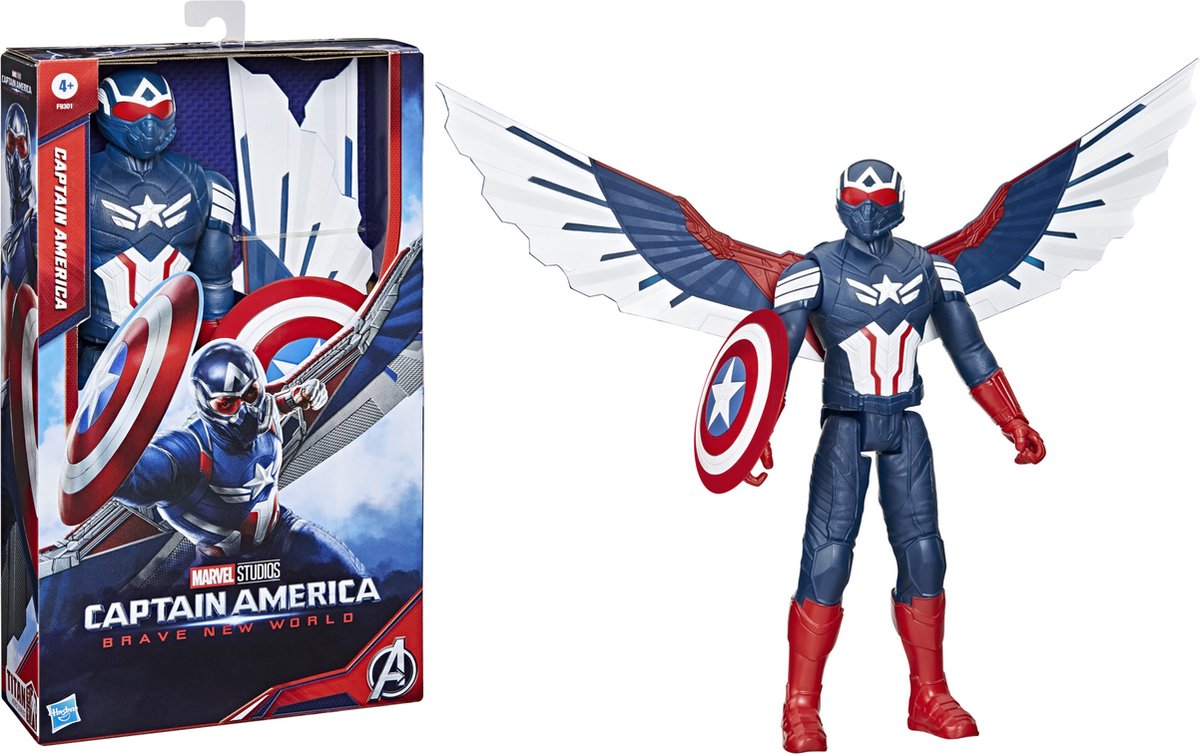 Hasbro Captain America actiefiguur Brave New World 30 cm deluxe Marvel speelgoed.