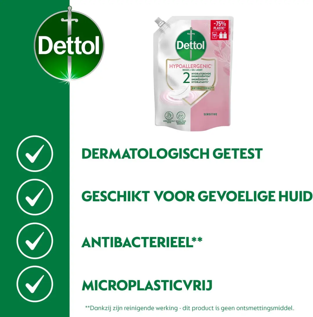 Dettol Handzeep Navulling Sensitive 3000ml - 6 Stuks