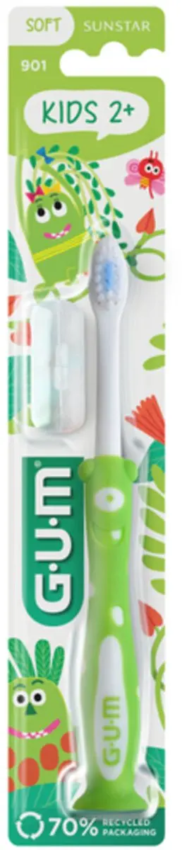 Gum Tandenborstel Kids 2+ - 3 Stuks Groen/Wit