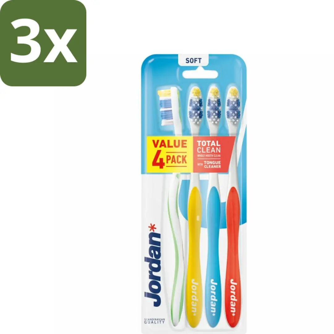 Jordan Tandenborstel Total Clean Soft 3 Stuks