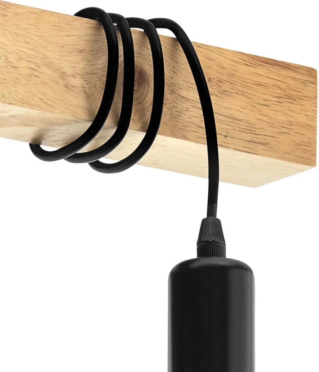 Eglo Townshend Plafondlamp E27 - 55cm - Zwart/Bruin