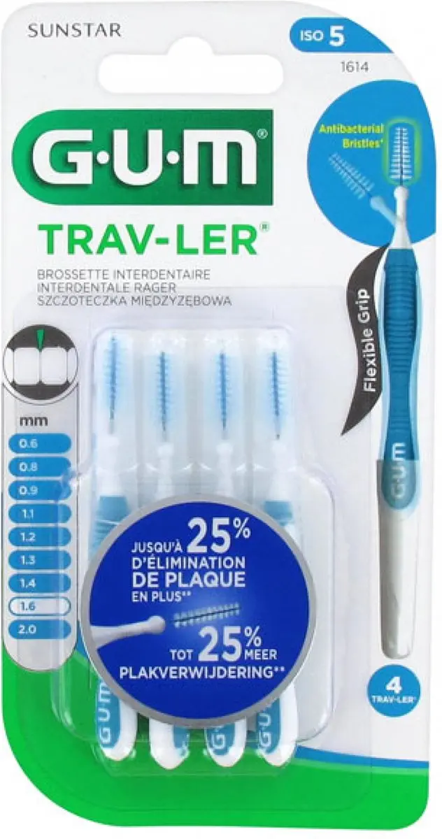 Gum Proxabrush Tape 1614 M4 - Blauw/Wit