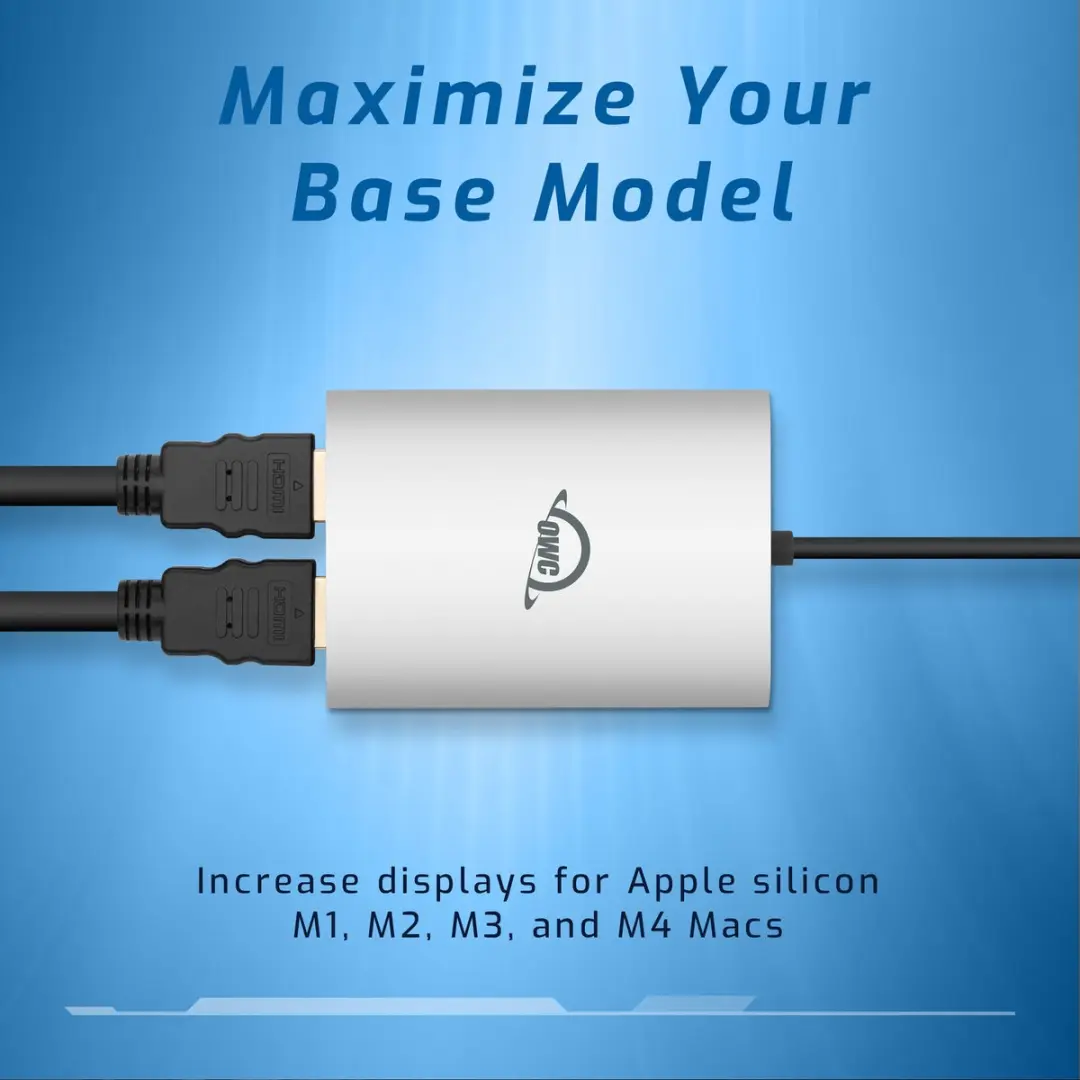 OWC USB-C Dual HDMI 4K DisplayLink Adapter OWCCADPDL2HDMIQ - Zilver - afbeelding 6 van 6