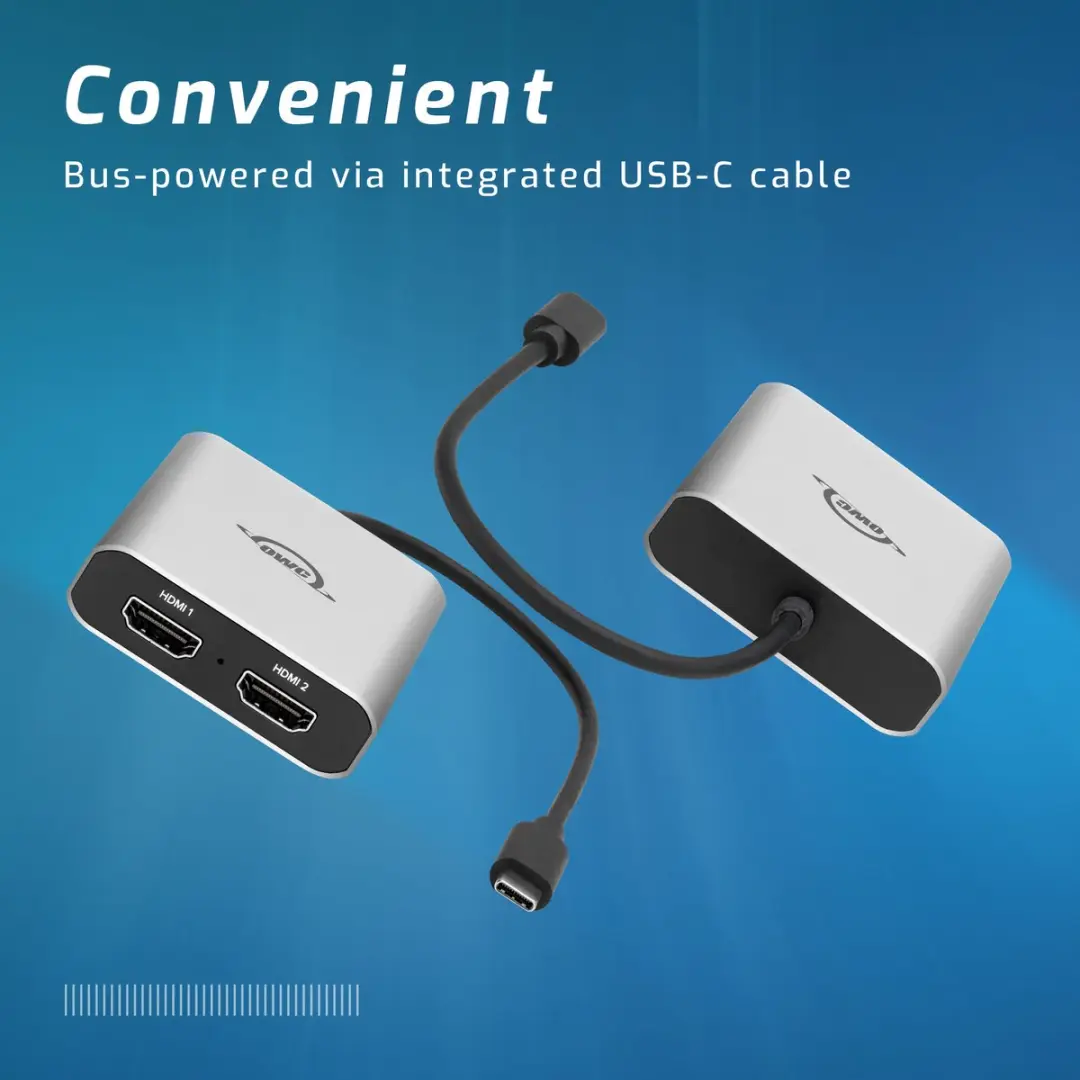 OWC USB-C Dual HDMI 4K DisplayLink Adapter OWCCADPDL2HDMIQ - Zilver