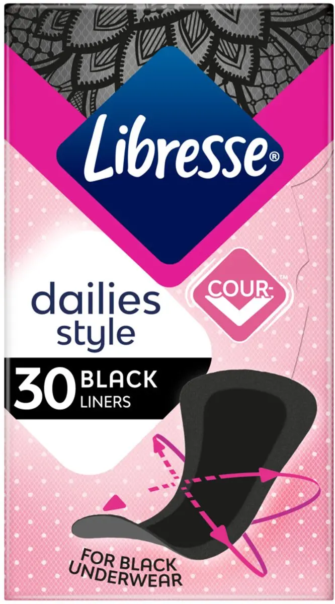 Libresse Inlegkruisjes Zwart - 30 Stuks