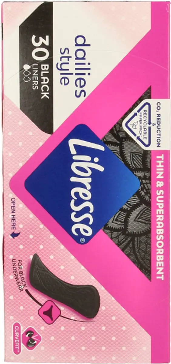 Libresse Inlegkruisjes Zwart - 30 Stuks - afbeelding 6 van 6