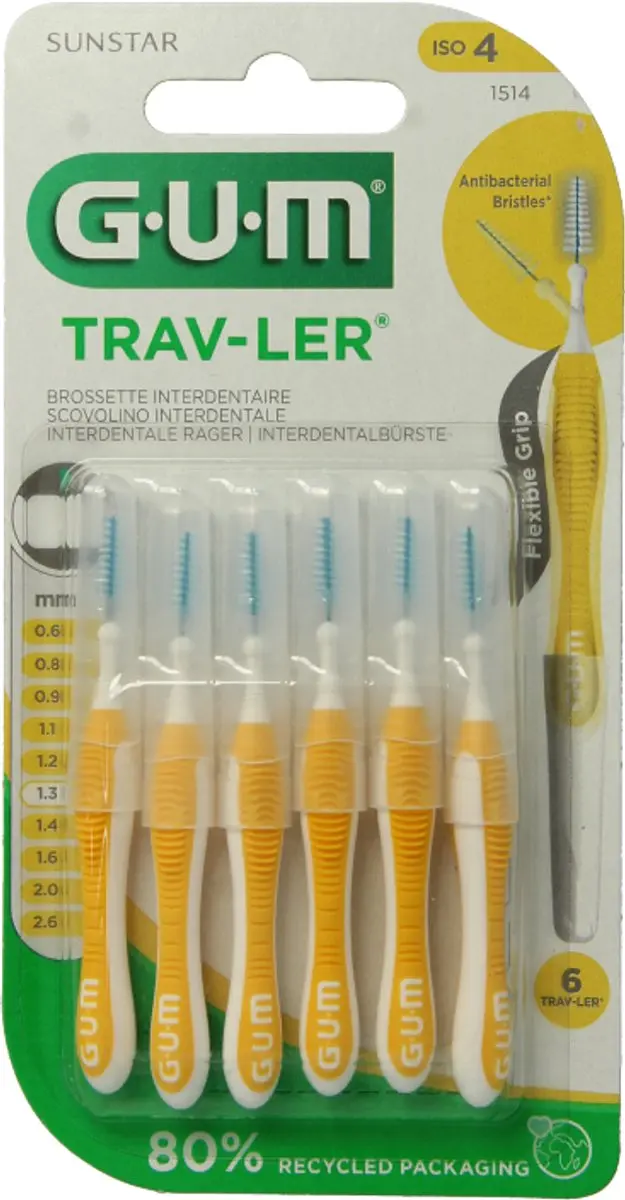 Gum Trav-ler Ragers Geel 1.3mm - 6 Stuks