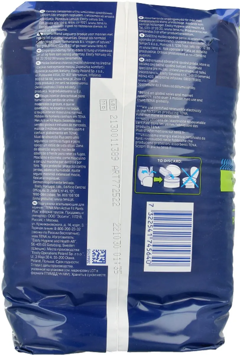 TENA Men Active Fit Pants Plus S/M - 12 Stuks