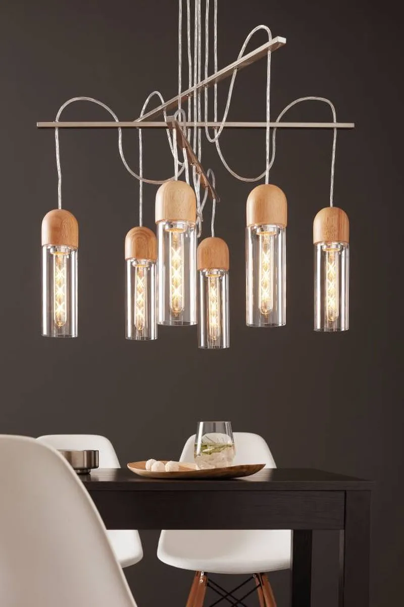 Eglo Zacharo 1 Hanglamp - 6 Lichtpunten - Grijs/Bruin