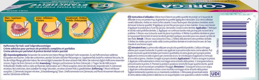 Corega Ultra Kleefcrème - 80g (2x40g) - Sterk - Houdt tot 12 uur