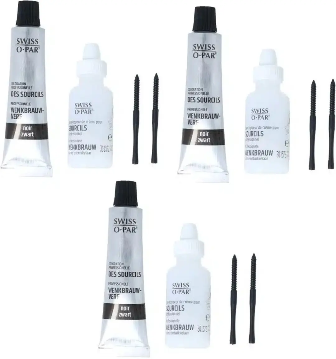 Swiss O-Par Wenkbrauw & Wimperverf Zwart - 3 Stuks