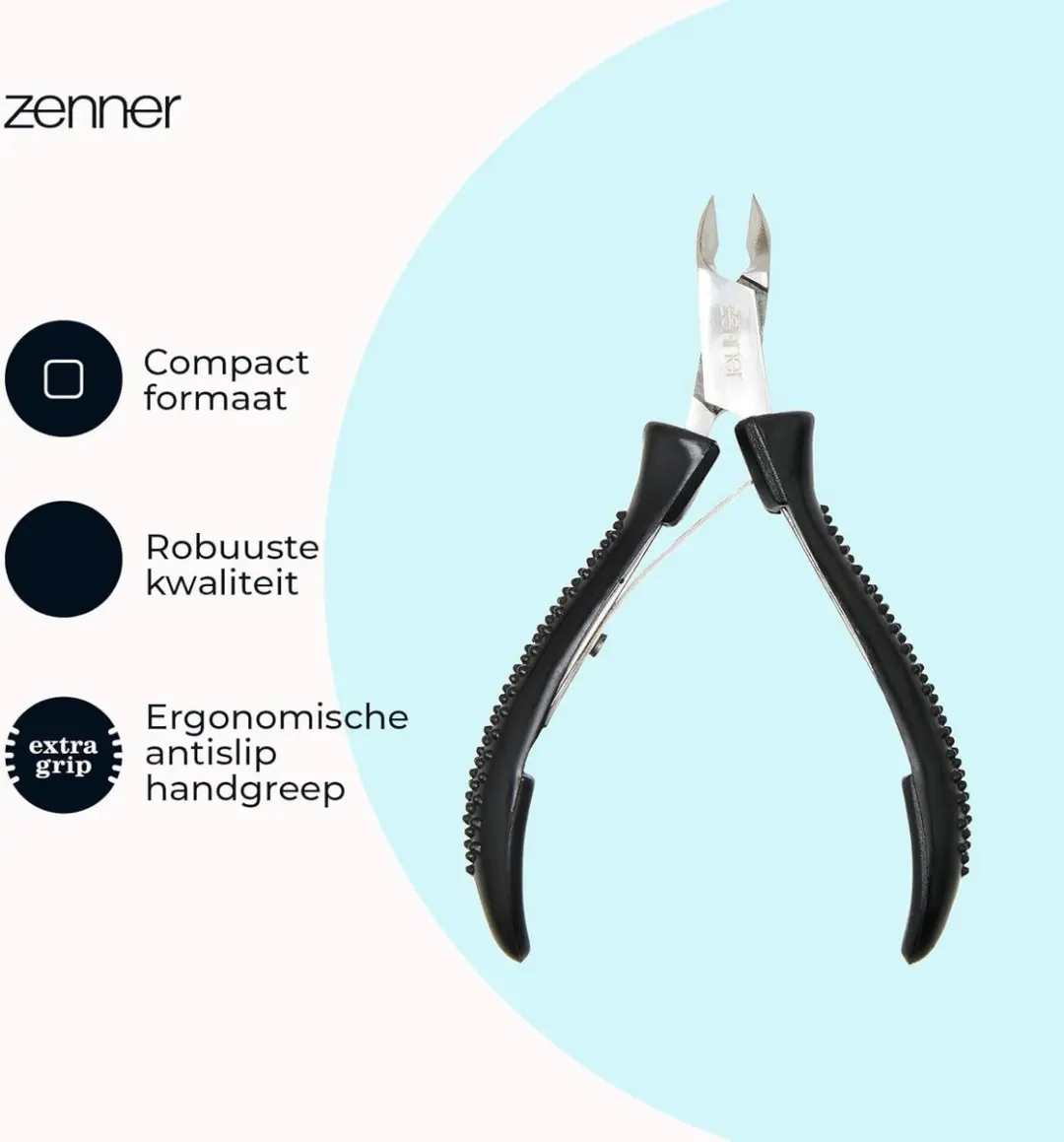 Zenner Nagelriemknipper RVS - Zwart